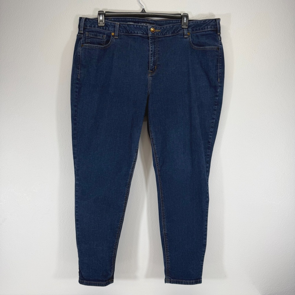 Lane Bryant Skinny Jeans Size 24R Dark‎ Wash High Rise Stretch Plus Blue Size 24